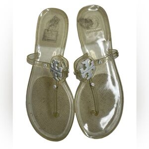 Tory Burch Mini Miller Thong Sandals Size 9 Jelly Flip Flops Travel Cruise Beach